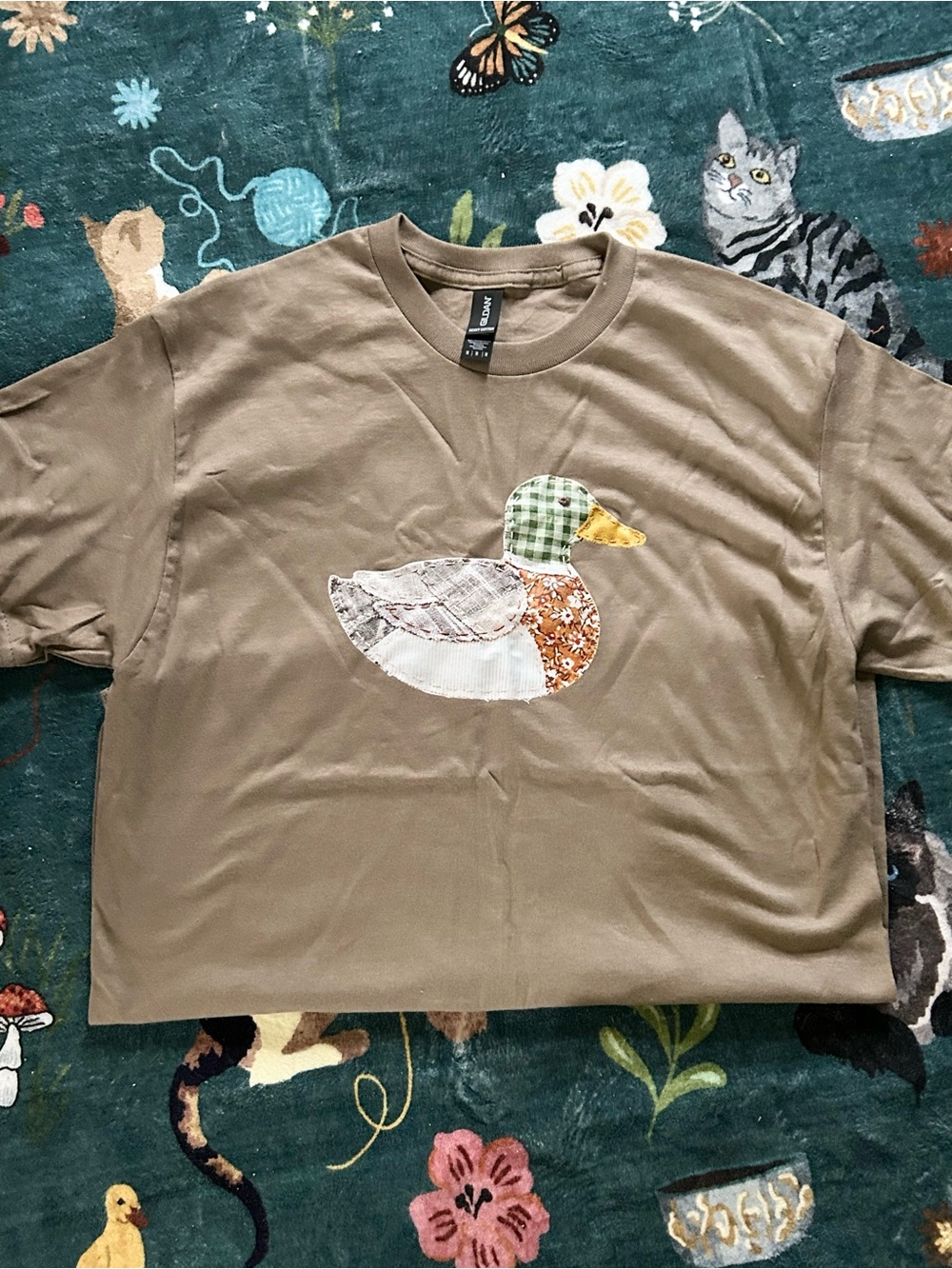 Mallard Brown Duck Appliqué T-Shirt